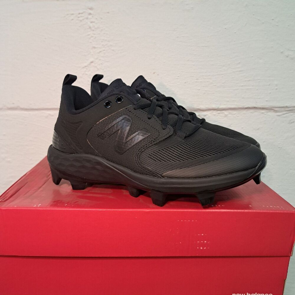 New Balance 3000v6 Men's Low Molded Baseball Cleats Fresh Foam BLACK Size 8